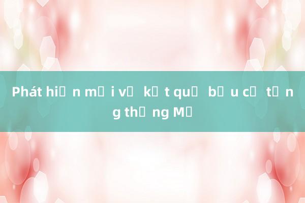 Phát hiện mới về kết quả bầu cử tổng thống Mỹ