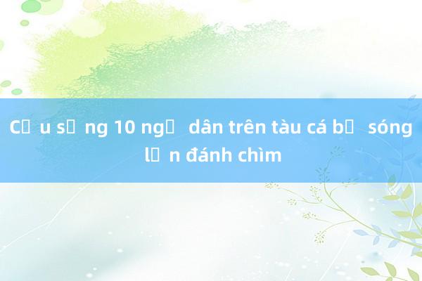 Cứu sống 10 ngư dân trên tàu cá bị sóng lớn đánh chìm 